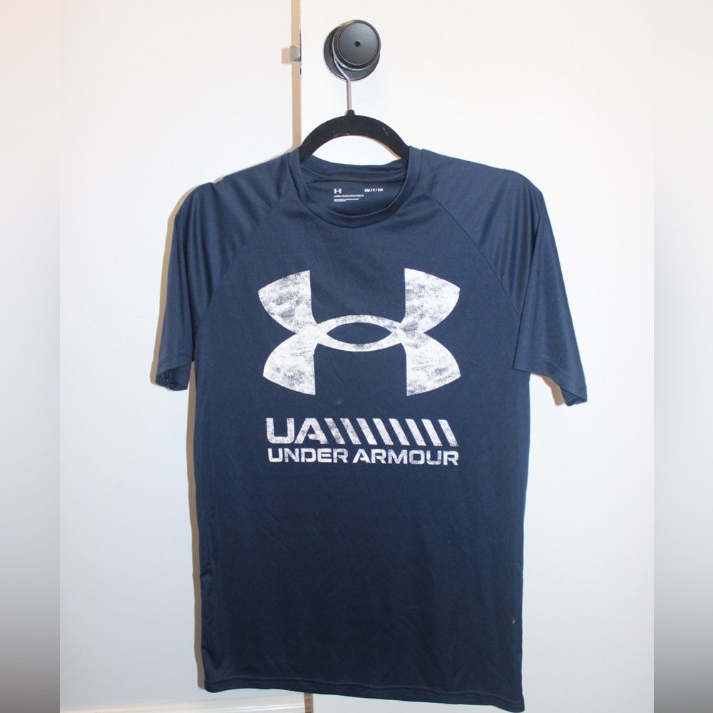 Under Armour Men’s Dark Blue Graphic T-Shirt | Size Small | Athletic Tee